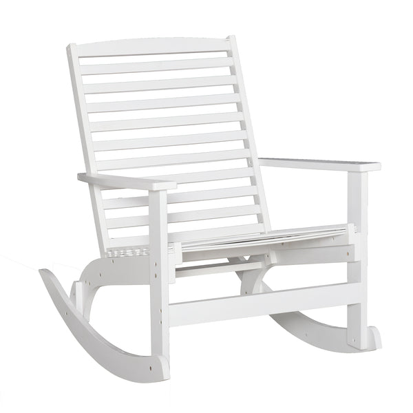 Outdoor Wooden Patio Rocking Chair - White