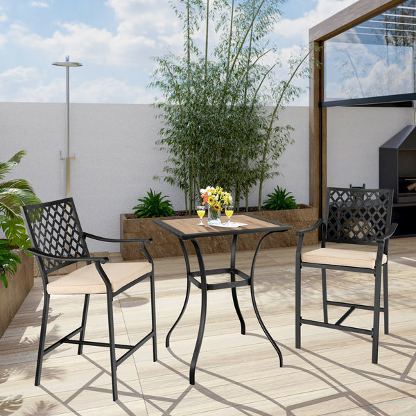 Outdoor Patio Square Bar Table - Natural
