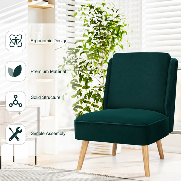 Velvet Accent Chair - Green