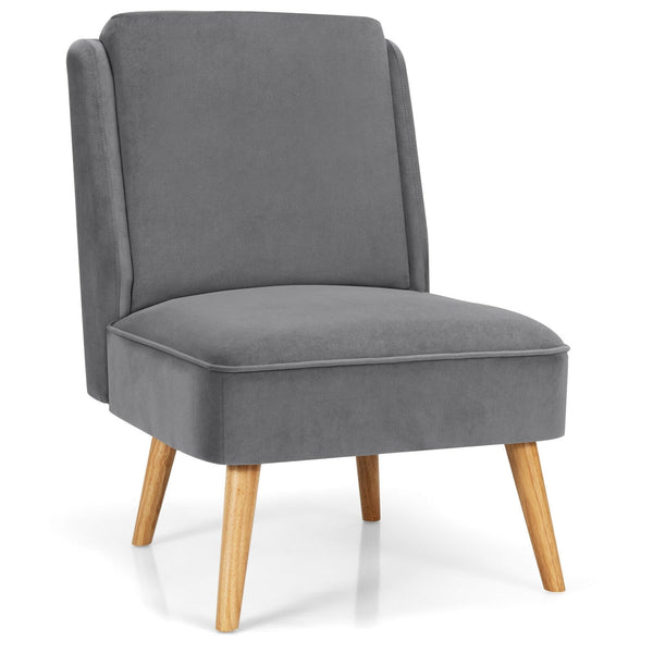 Velvet Accent Chair - Gray