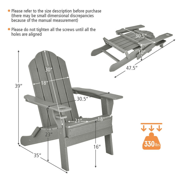 Patio Adirondack Chair - Gray