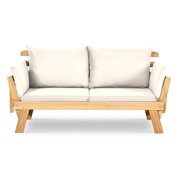 Adjustable Patio Convertible Sofa - White