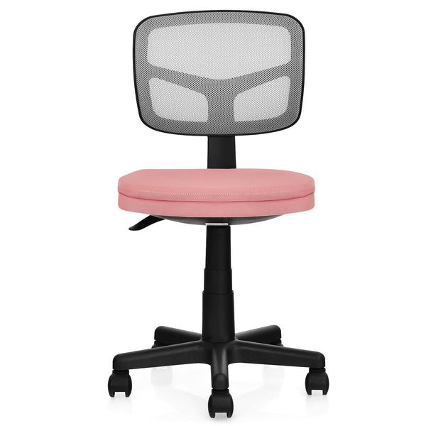 Height Adjustable Armless Computer Chair - Pink
