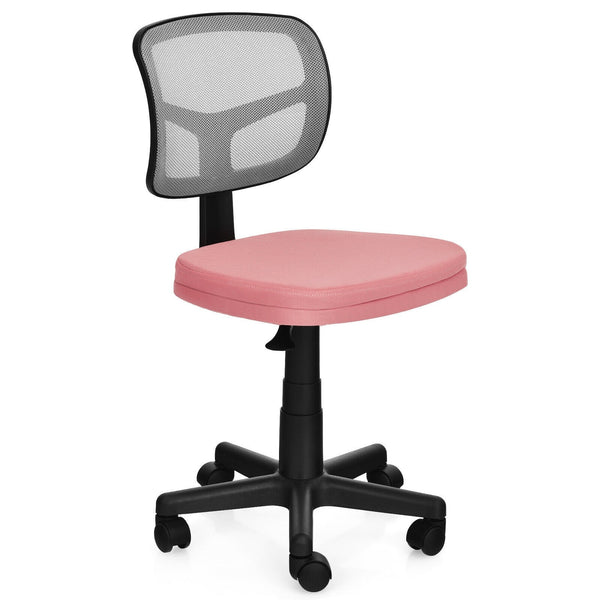 Height Adjustable Armless Computer Chair - Pink