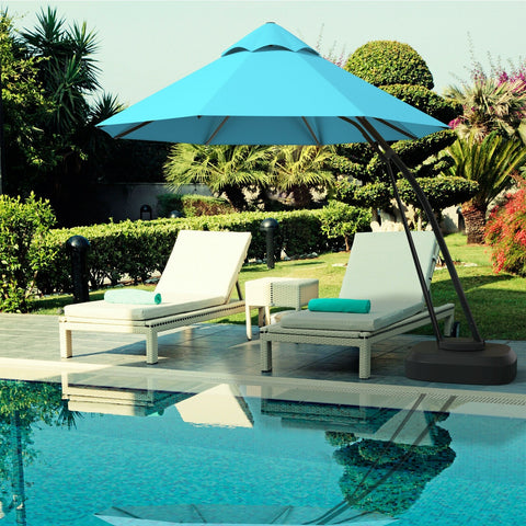 11ft Outdoor Cantilever Hanging Umbrella - Turquoise