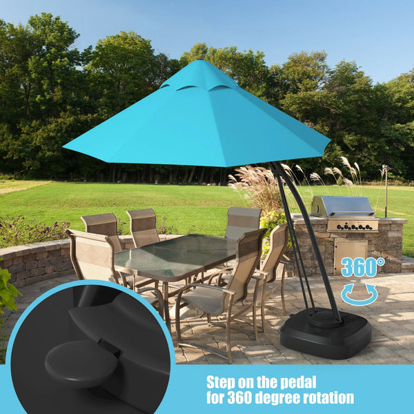 11ft Outdoor Cantilever Hanging Umbrella - Turquoise
