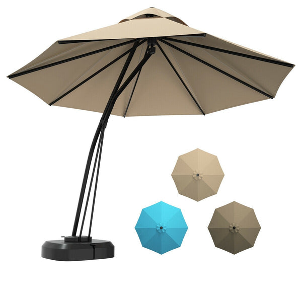 11ft Outdoor Cantilever Hanging Umbrella - Beige