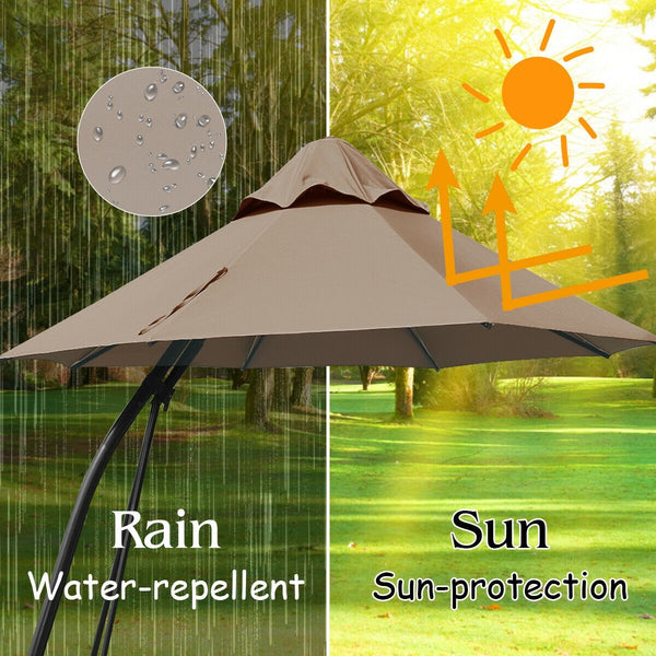 11ft Outdoor Cantilever Hanging Umbrella - Tan