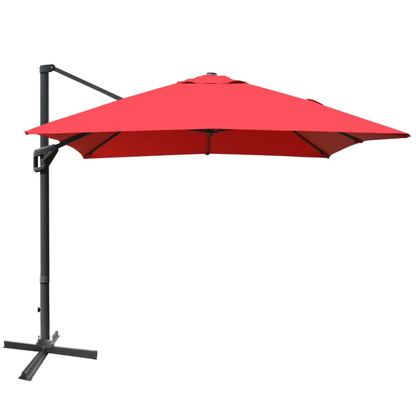10 x 13ft Rectangular Cantilever Umbrella - Red