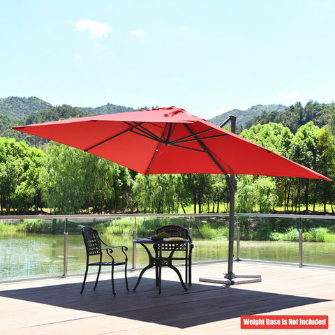 10 x 13ft Rectangular Cantilever Umbrella - Red