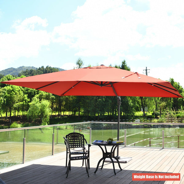 10 x 13ft Rectangular Cantilever Umbrella - Orange