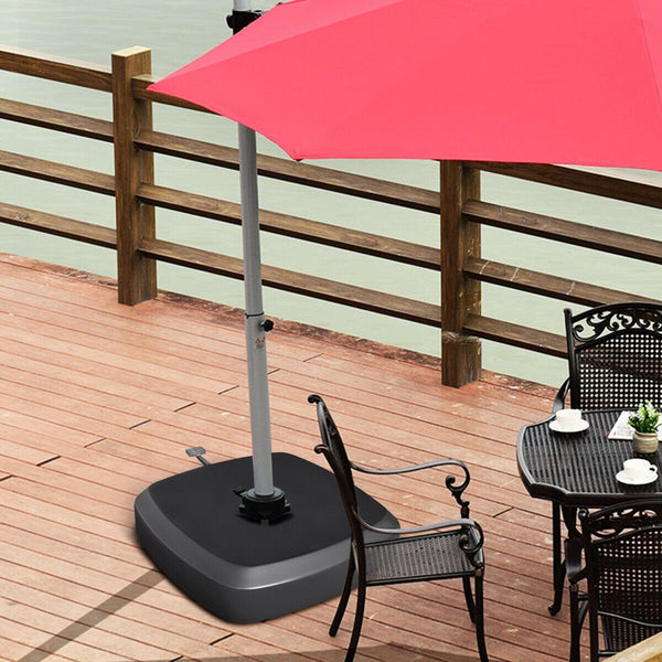 Patio Cantilever Offset Umbrella Base with Wheels - Black