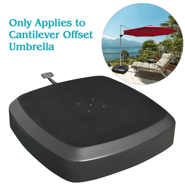 Patio Cantilever Offset Umbrella Base with Wheels - Black