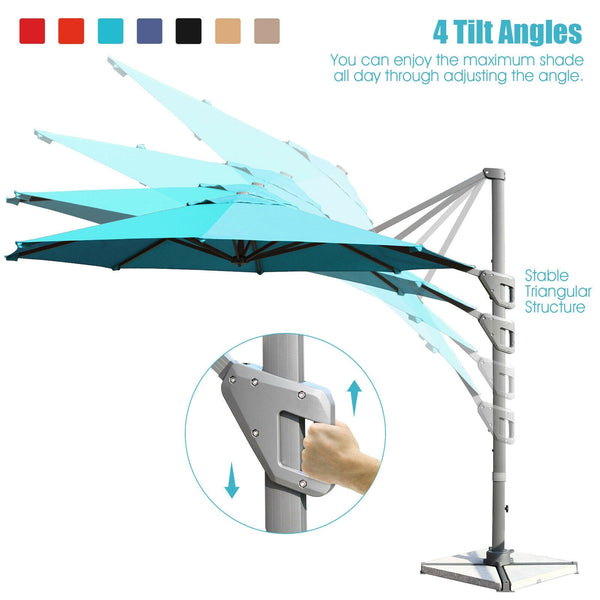 11ft Patio Offset Umbrella - Turquoise