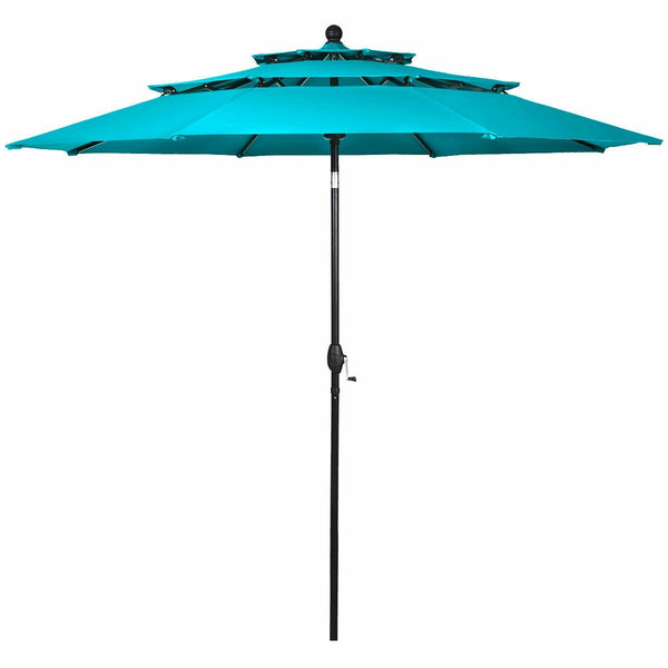 10ft 3 Tier Outdoor Patio Umbrella - Turquoise