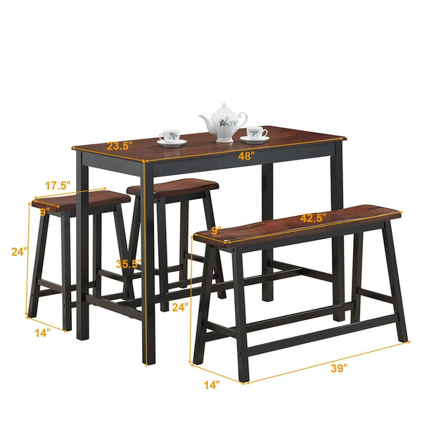 Solid Wood Counter Height Dining Table - Coffee