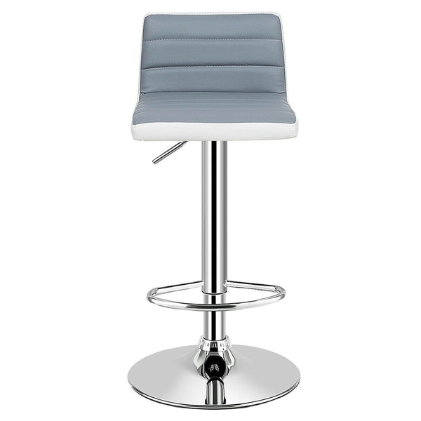 2pc PU Leather Adjustable Bar Stools - Gray and White