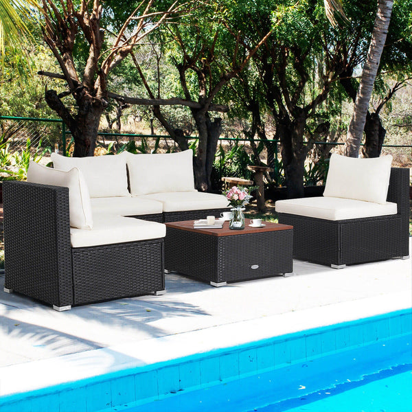 5 Pc Outdoor Furniture Set - Off white