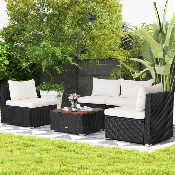 5 Pc Outdoor Furniture Set - Off white
