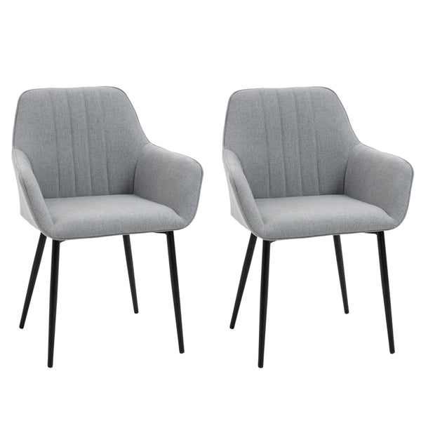 Set of 2 Dining Chairs - Light Gray