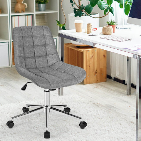 Adjustable Mid-Back Armless Office Chair - Grey