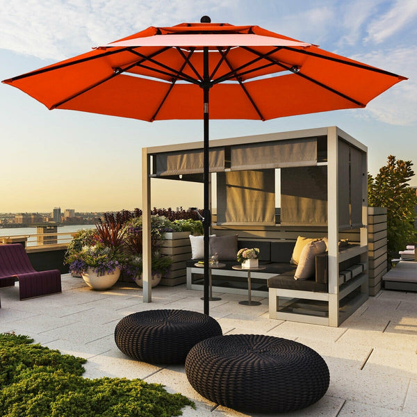 10ft 3 Tier Outdoor Patio Umbrella - Orange
