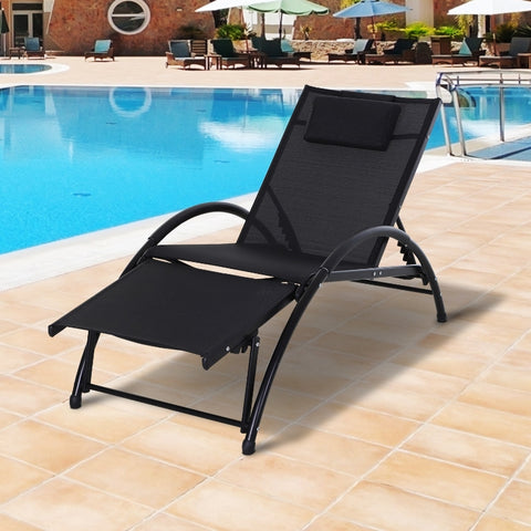 Outdoor Reclining Lounger Chair - Black