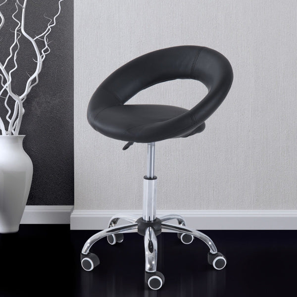 Hydraulic Adjustable Rolling Massage Salon Spa Chair - Black