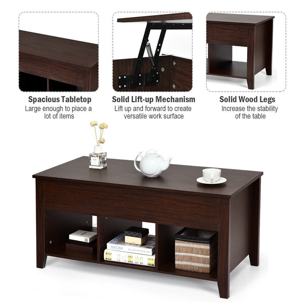 Lift Top Coffee Table - Brown