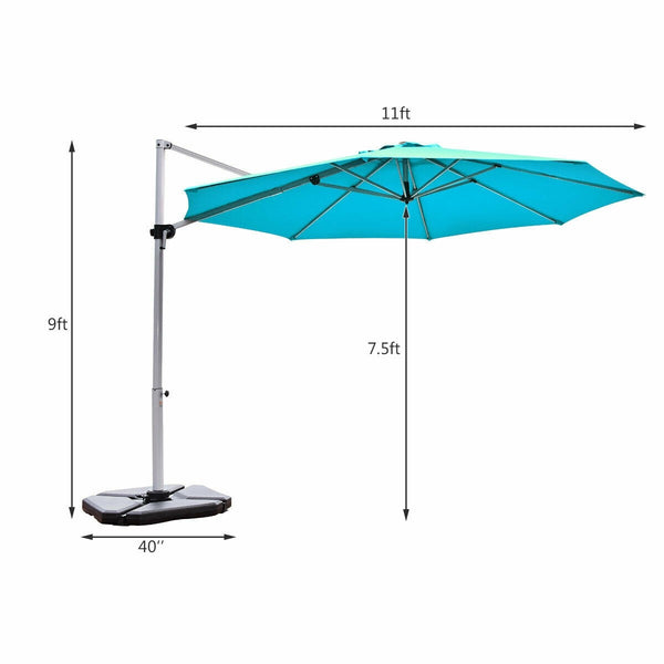 11ft Patio Offset Cantilever Umbrella - Blue