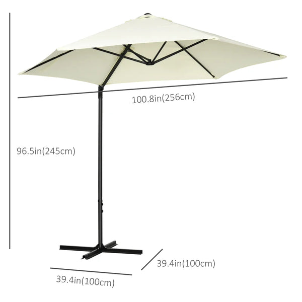 8.5ft Hanging Patio Offset Cantilever Umbrella - Beige