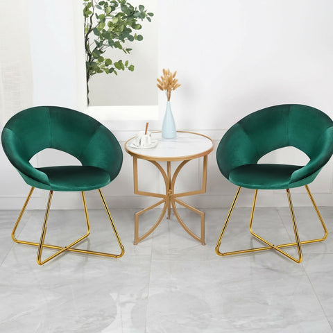 Set of 2 Accent Chairs - Dark Green