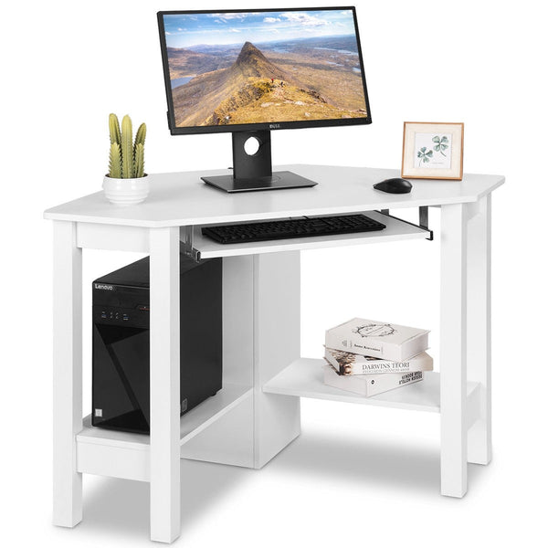 Wooden Computer Writing Corner Desk - White