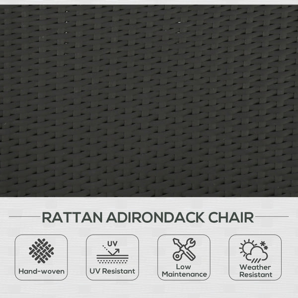 Patio Rattan Adirondack Chair - Beige
