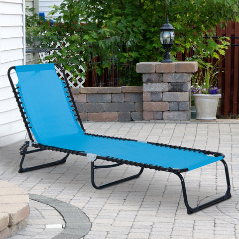 Portable Reclining Chaise Lounger - Blue