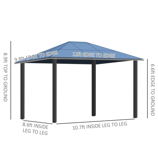 Outdoor Patio Gazebo with Removable Curtains - Dark Brown