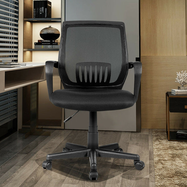 Height Adjustable Mesh Back Swivel Office Chair - Black