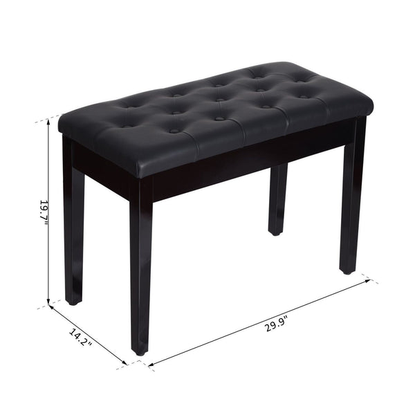 Storage Piano Bench - Black
