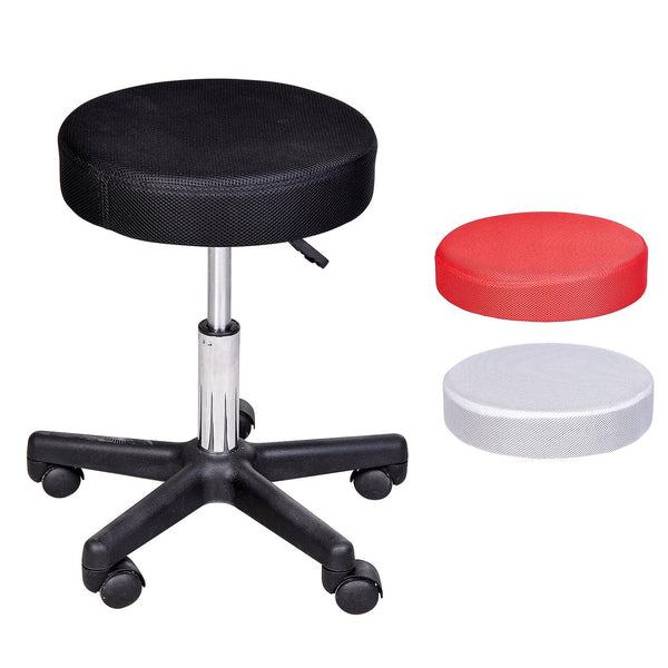 Salon Spa Massage Swivel Stool with Changeable Covers - Black Red White