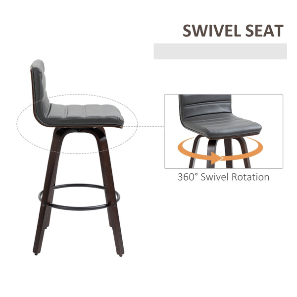 Set of 2 Swivel Bar stools - Gray