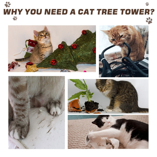 52" Multilevel Cat Tree Condo with Activity Centre - Brown & Beige