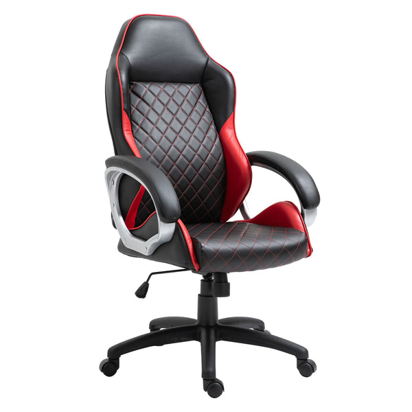 High Back Home Office Chair with Wheels - Red