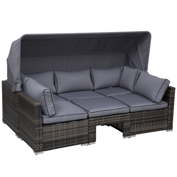 4pc Outdoor Rattan Wicker Sofa Set - Gray
