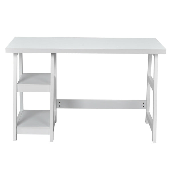 Computer Writing Desk with Removable Shelves - White