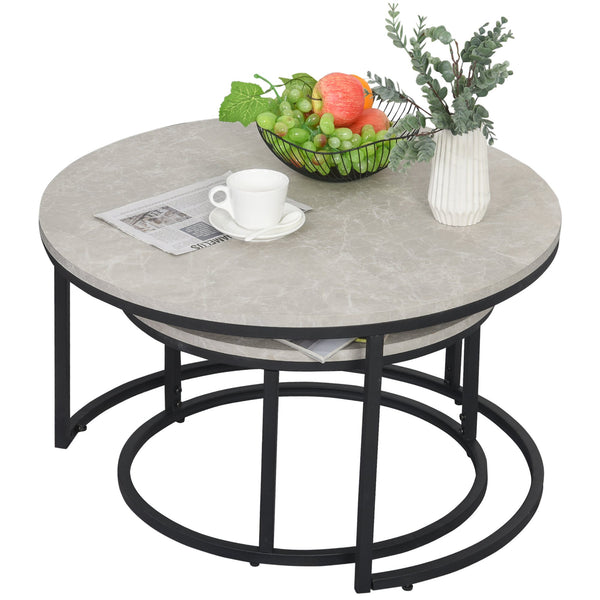 2pc Modern Coffee Table Set - Grey