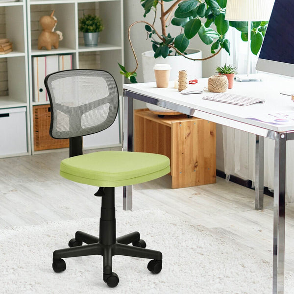 Height Adjustable Armless Computer Chair - Green