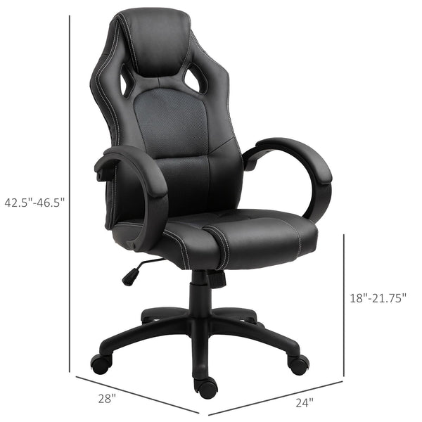 Executive Adjustable Swivel Home Office Chair - Black / Grey