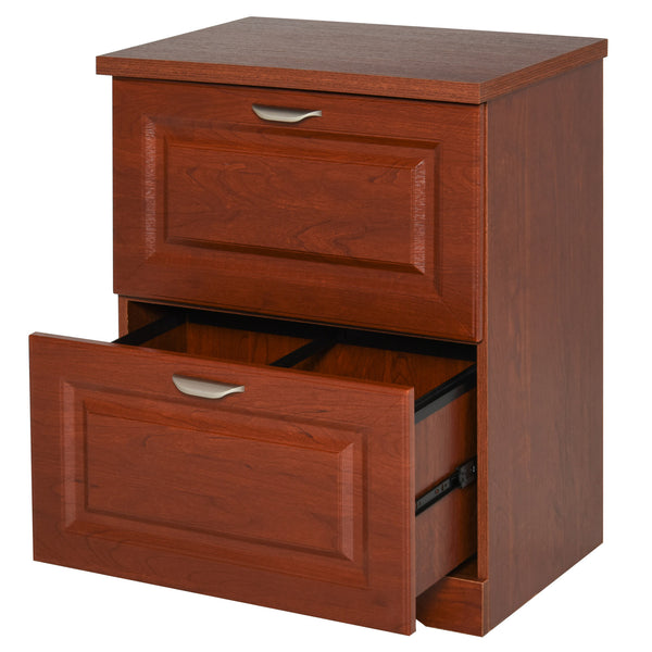 Home Office 2 Drawer Filing Cabinet - Coffee Brown