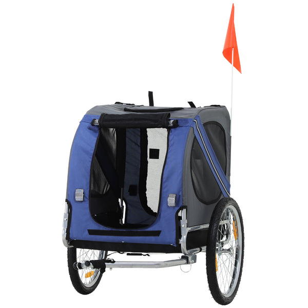 Pet Bicycle Trailer - Grey and Blue