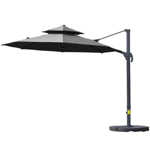 11ft Outdoor Cantilever Rotatable Umbrella - Dark Gray